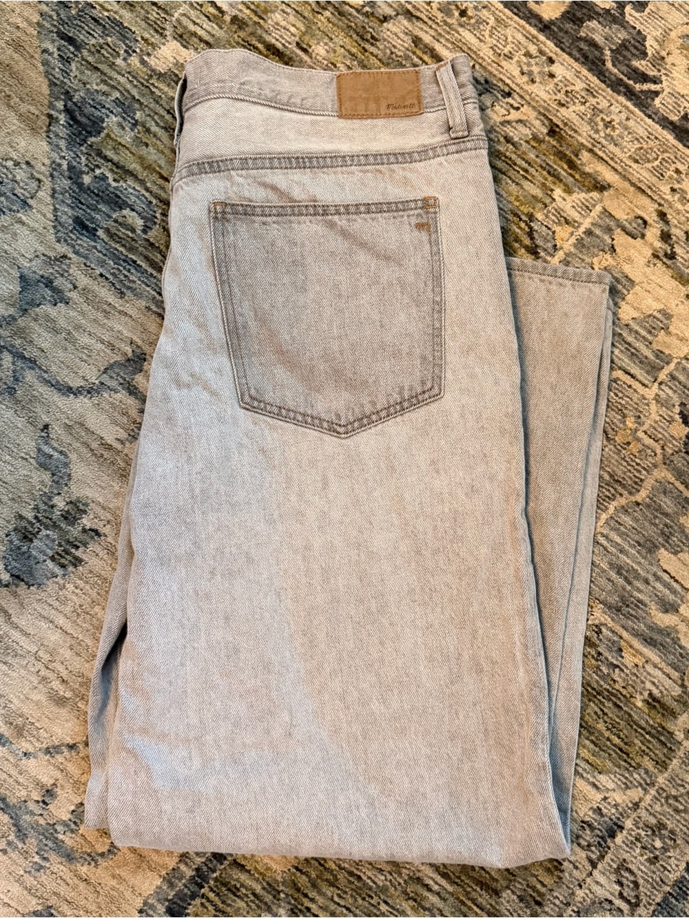Madewell Light Gray/Blue Low-Rise Superwide-Leg Jeans - Picture 3 of 4